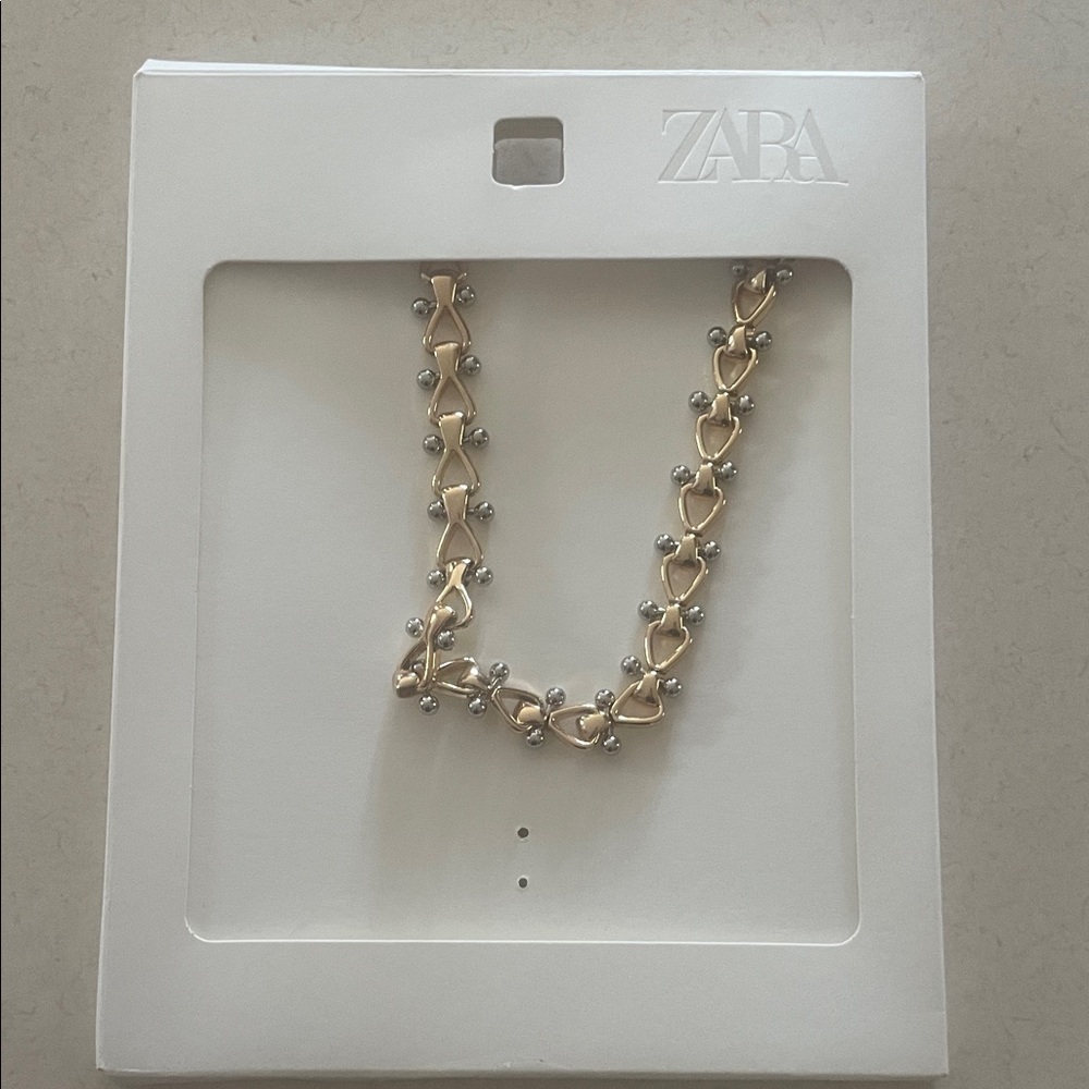 Zara two tone metal necklace
